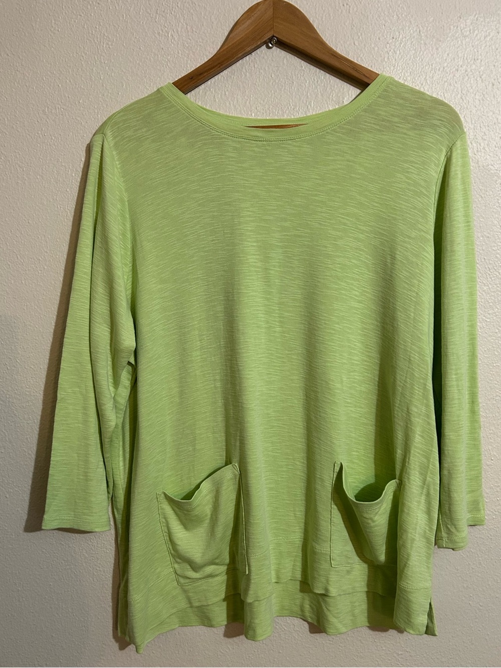 J. Jill Pima Cotton 2 Pocket Tee Light Green Tunic Top Women’s Size Large